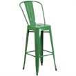 Bowery Hill Metal 30'' Bar Stool in Green
