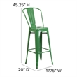 Bowery Hill Metal 30'' Bar Stool in Green