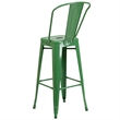 Bowery Hill Metal 30'' Bar Stool in Green