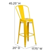Bowery Hill 30'' Industrial Steel Metal/Plastic Bar Stool in Yellow