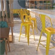 Bowery Hill 30'' Industrial Steel Metal/Plastic Bar Stool in Yellow