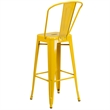 Bowery Hill 30'' Industrial Steel Metal/Plastic Bar Stool in Yellow