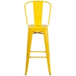 Bowery Hill 30'' Industrial Steel Metal/Plastic Bar Stool in Yellow