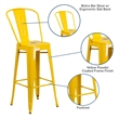 Bowery Hill 30'' Industrial Steel Metal/Plastic Bar Stool in Yellow
