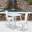 Bowery Hill Metal 3 Piece Bistro Set in Silver