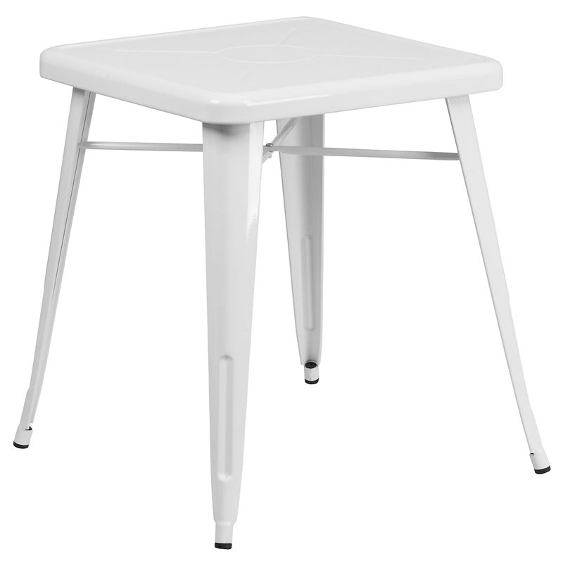 Bowery Hill Metal 3 Piece Bistro Set in Silver