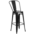 Bowery Hill Metal 3 Piece Bar Table Set in Red