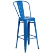 Bowery Hill Metal 3 Piece Bar Table Set in Blue
