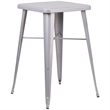 Bowery Hill Metal 3 Piece Bar Table Set in Silver