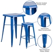 Bowery Hill Metal 3 Piece Bar Table Set in Blue