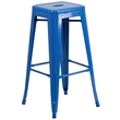 Bowery Hill Metal 3 Piece Bar Table Set in Blue