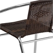 Bowery Hill Aluminum Rattan Dining Chair in Dark Brown