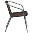 Bowery Hill Aluminum Rattan Dining Chair in Dark Brown