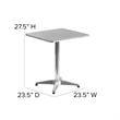 Bowery Hill Aluminum Gray Bistro Table Square Lightweight