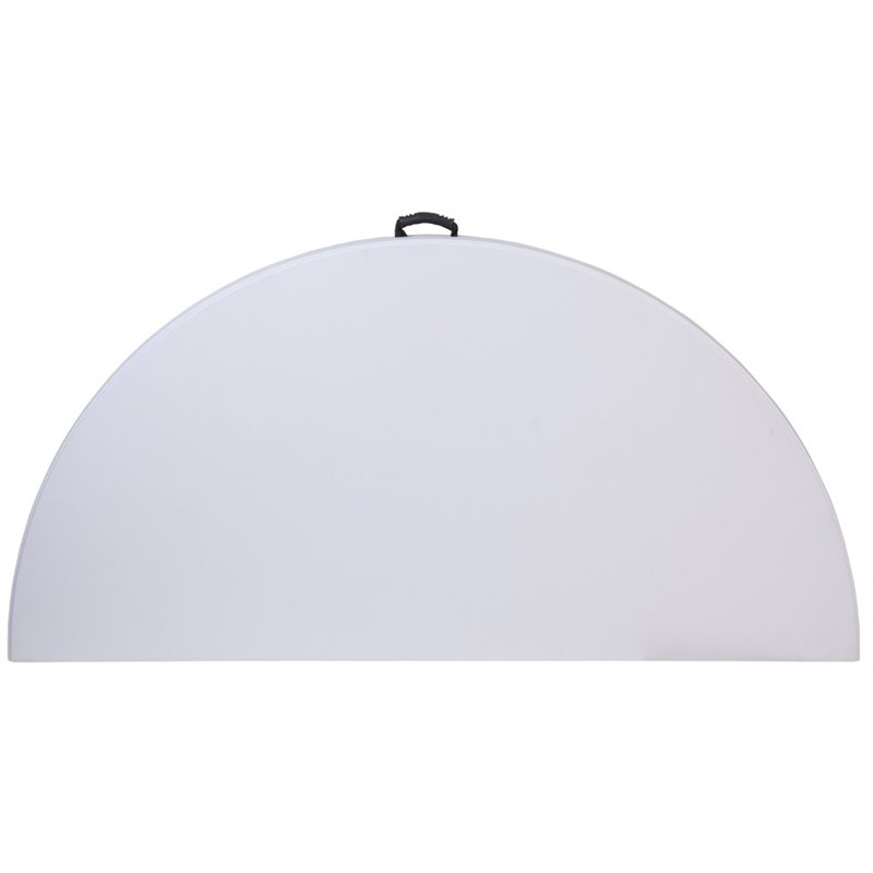 Bowery Hill Plastic Granite White Bi-Folding Table Round Waterproof 70.75