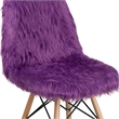 Bowery Hill 18'' Contemporary Fax Fur Fabric/Wood Accent Chair in Purple