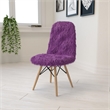 Bowery Hill 18'' Contemporary Fax Fur Fabric/Wood Accent Chair in Purple