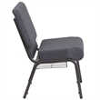 Bowery Hill Fabric Church Chair in Gray