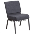 Bowery Hill Fabric Church Chair in Gray
