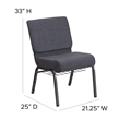 Bowery Hill Fabric Church Chair in Gray