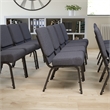 Bowery Hill Fabric Church Chair in Gray