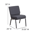 Bowery Hill Fabric Church Chair in Gray
