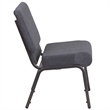 Bowery Hill Fabric Church Chair in Gray