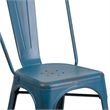 Bowery Hill Distressed Metal Chair In Blue