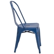 Bowery Hill Distressed Metal Chair In Blue