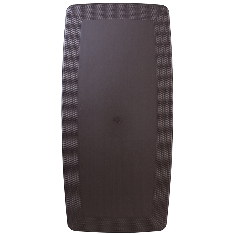 Bowery Hill Plastic Folding Table in Brown