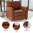 Bowery Hill Faux Leather Reception Chair in Cognac