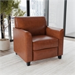 Bowery Hill Faux Leather Reception Chair in Cognac