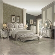 Bowery Hill 2 Drawer Nightstand with Scrolled Leg in Bone White Wood