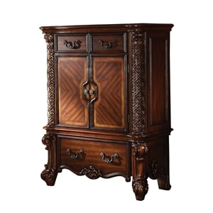 Bowery Hill 3-Drawer and 2-Door Wood Accent Chest in Warm Cherry