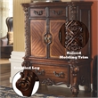 Bowery Hill 3-Drawer and 2-Door Wood Accent Chest in Warm Cherry