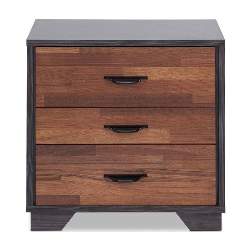 Bowery Hill Wooden Walnut Nightstand Rectangular 19
