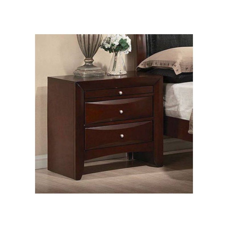 Bowery Hill Modern Metal Nightstand in Chocolate Finish