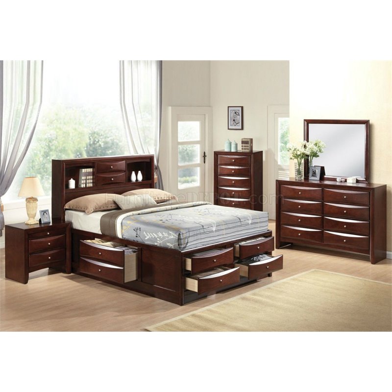 Bowery Hill Modern Metal Nightstand in Chocolate Finish