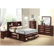 Bowery Hill Modern Metal Nightstand in Chocolate Finish