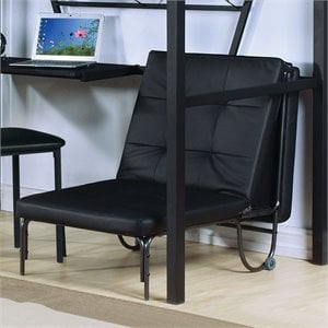 Bowery Hill Futon Chair in Silver and Black
