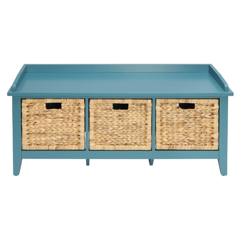 Bowery Hill Storage Bench in Teal