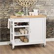 Bowery Hill Contemporary Wood Kitchen Island in Natural/White