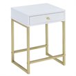 Bowery Hill End Table in White and Brass