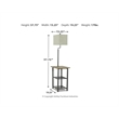 Bowery Hill Metal and Wood Tray Floor Lamp w/Fabric Shade in Black