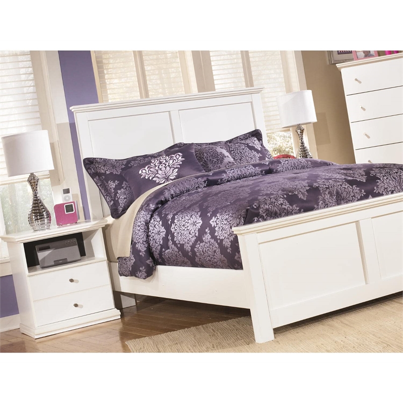 Bowery Hill 1 Drawer Wood Nightstand in White