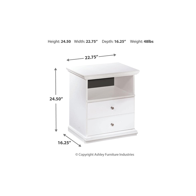 Bowery Hill 1 Drawer Wood Nightstand in White
