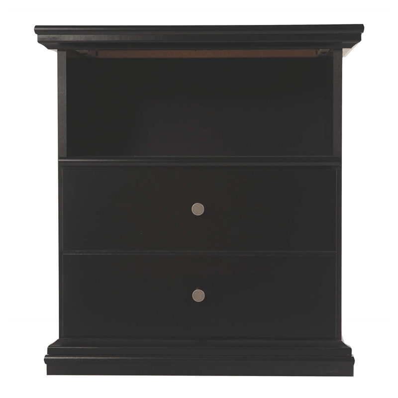 Bowery Hill 1 Drawer Wood Nightstand in Black