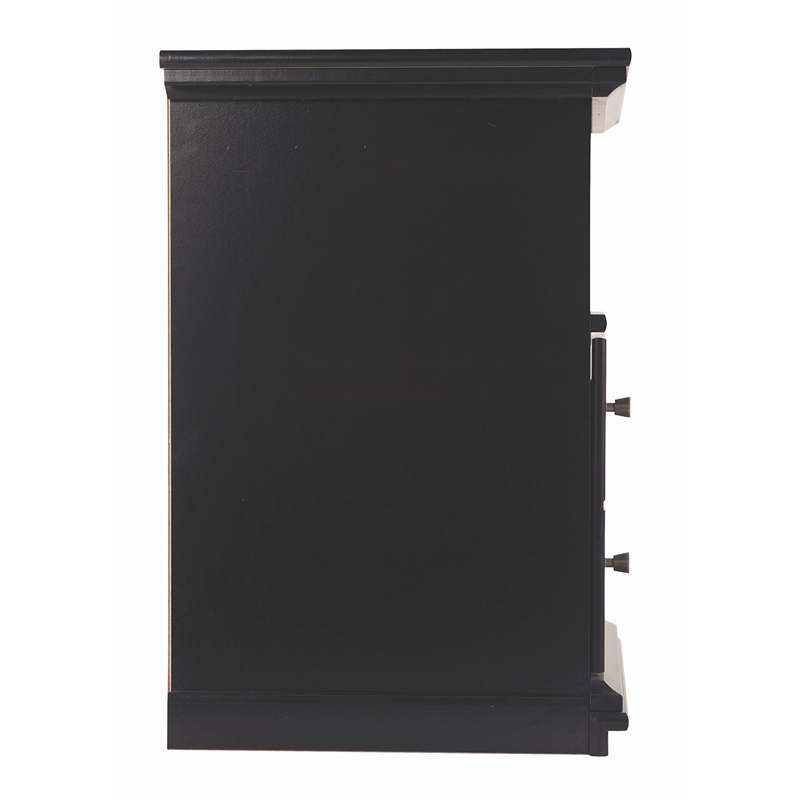 Bowery Hill 1 Drawer Wood Nightstand in Black