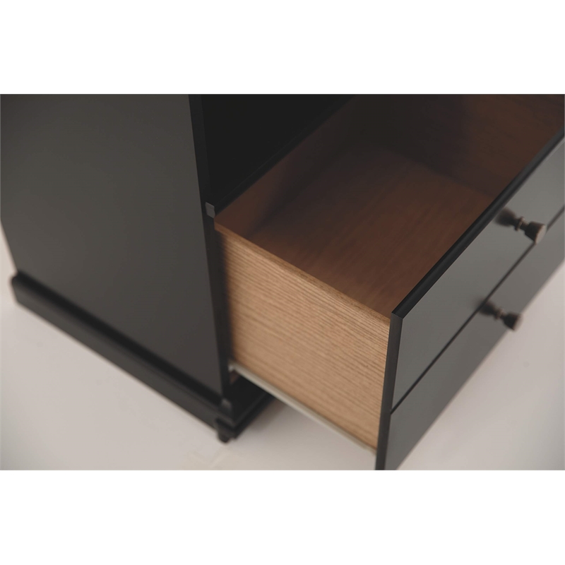 Bowery Hill 1 Drawer Wood Nightstand in Black