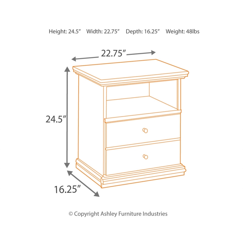 Bowery Hill 1 Drawer Wood Nightstand in Black
